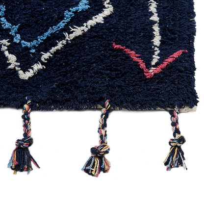 Area Rug Black Cotton 160 x 230 Rectangular Hand Tufted