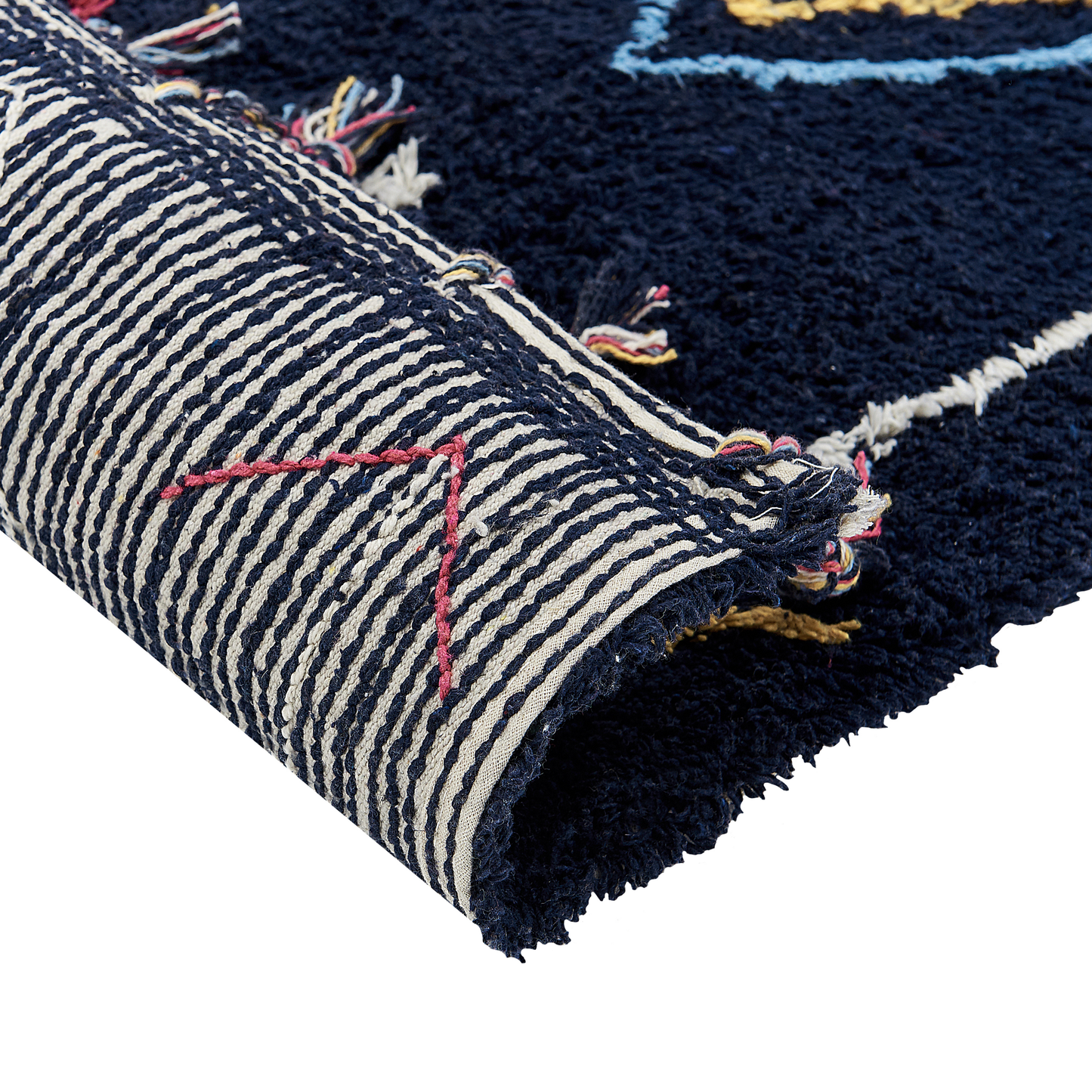 Black Cotton Hand Tufted Area Rug 140 x 200 Rectangular