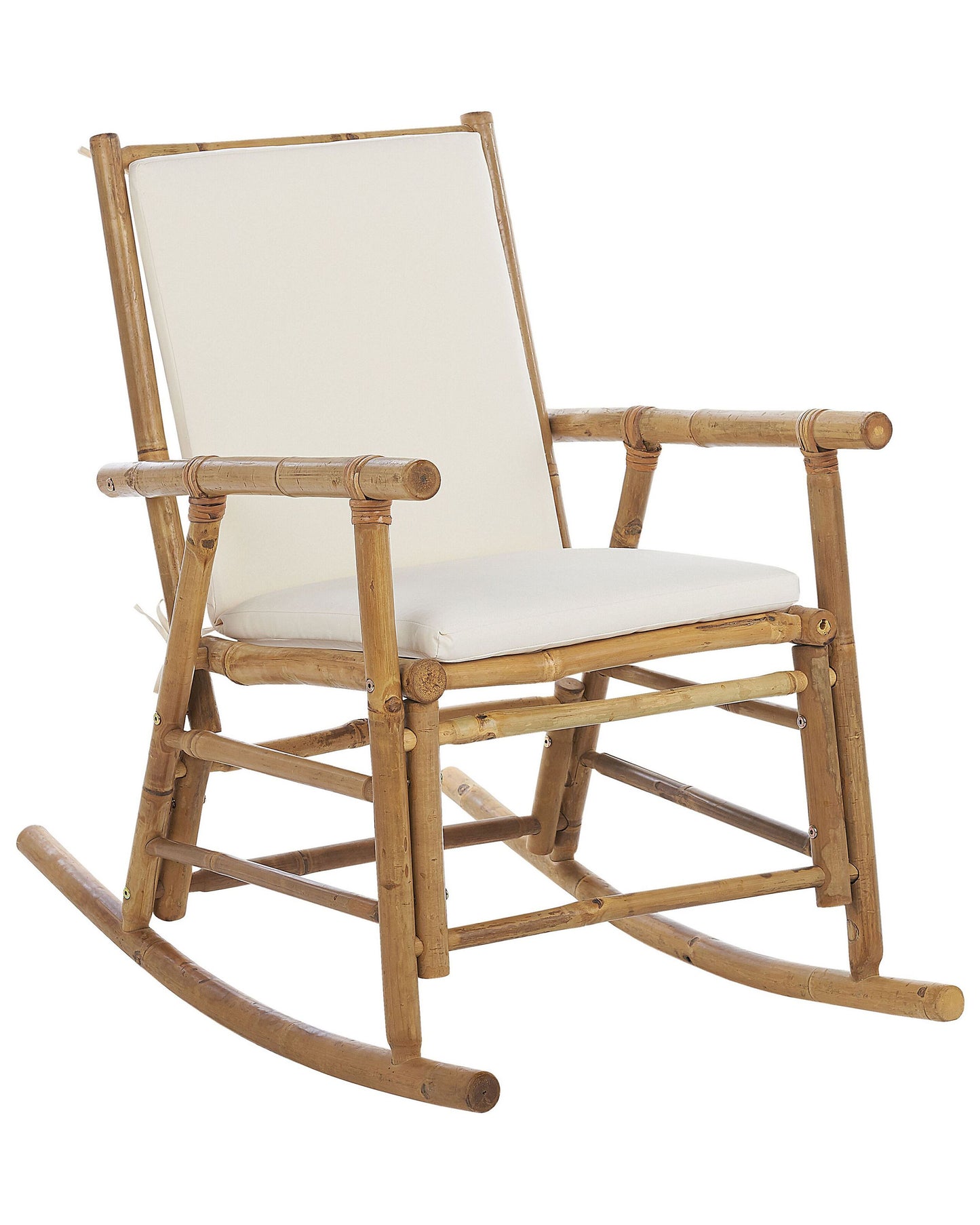 Bamboo Rocking Chair With Cushions Light Brown Patio