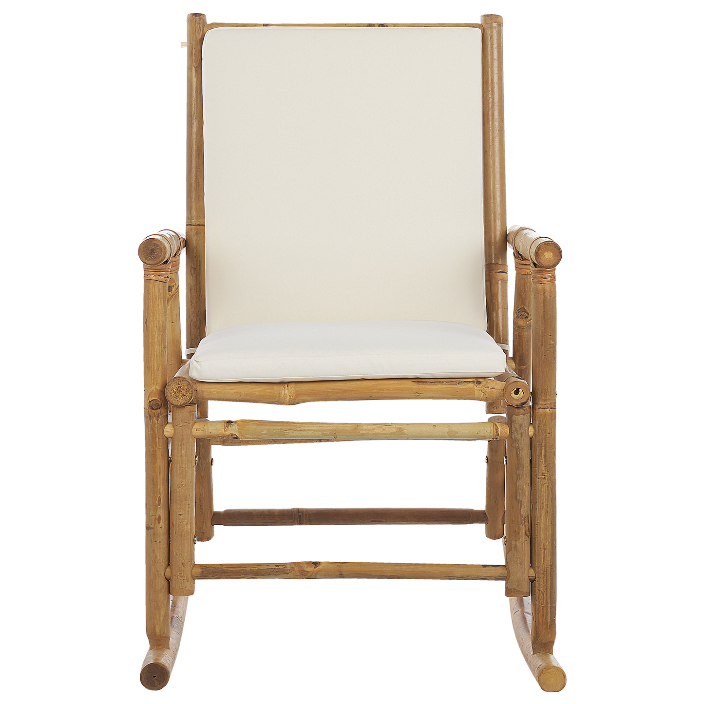 Bamboo Rocking Chair With Cushions Light Brown Patio