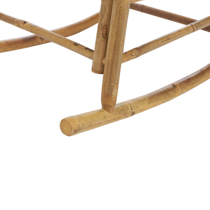 Bamboo Rocking Chair With Cushions Light Brown Patio