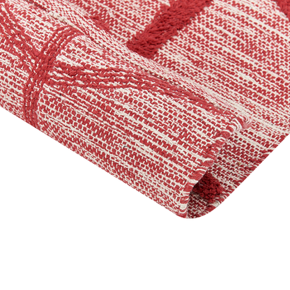 Red Cotton Area Rug 160 x 230 Hand Tufted Geometric Boho