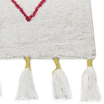 Multicolour Cotton Area Rug 80 x 150cm Boho Geometric Tassels