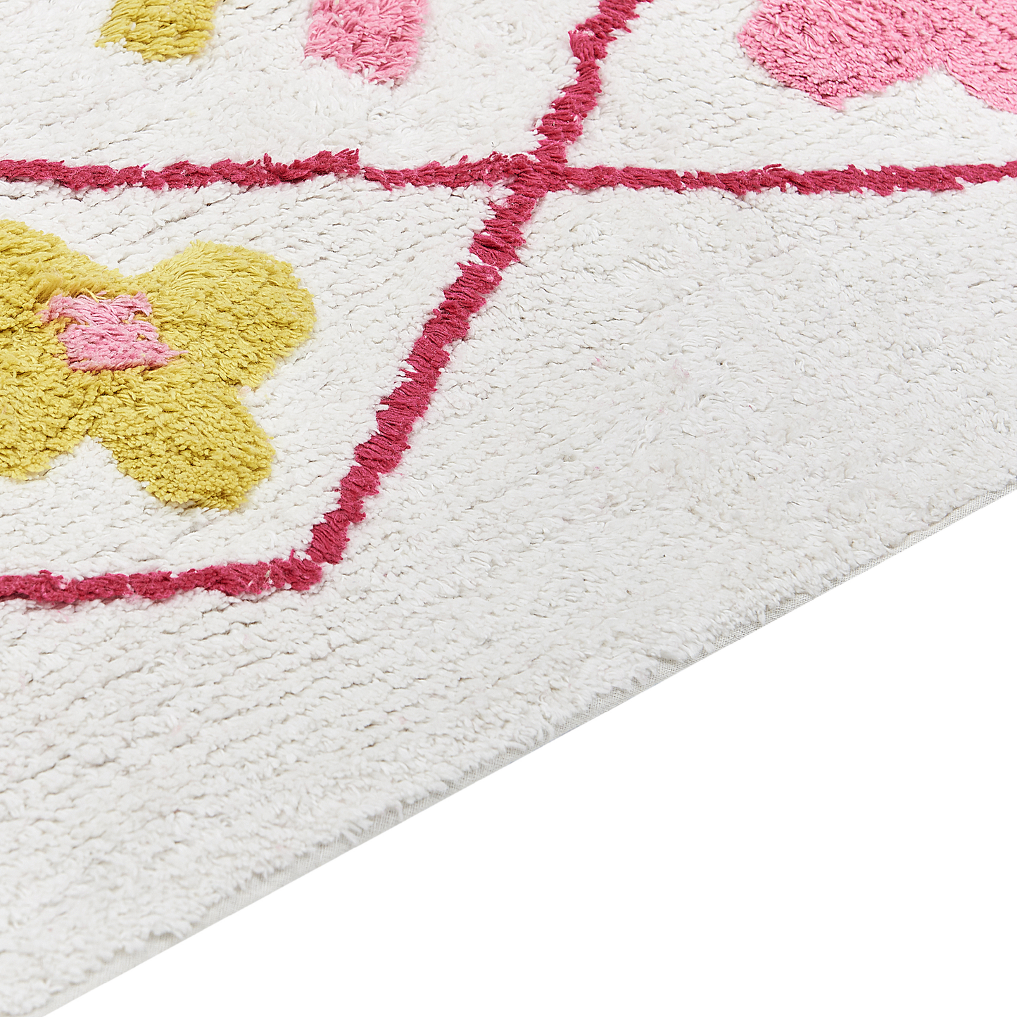 Multicolour Cotton Area Rug 80 x 150cm Boho Geometric Tassels