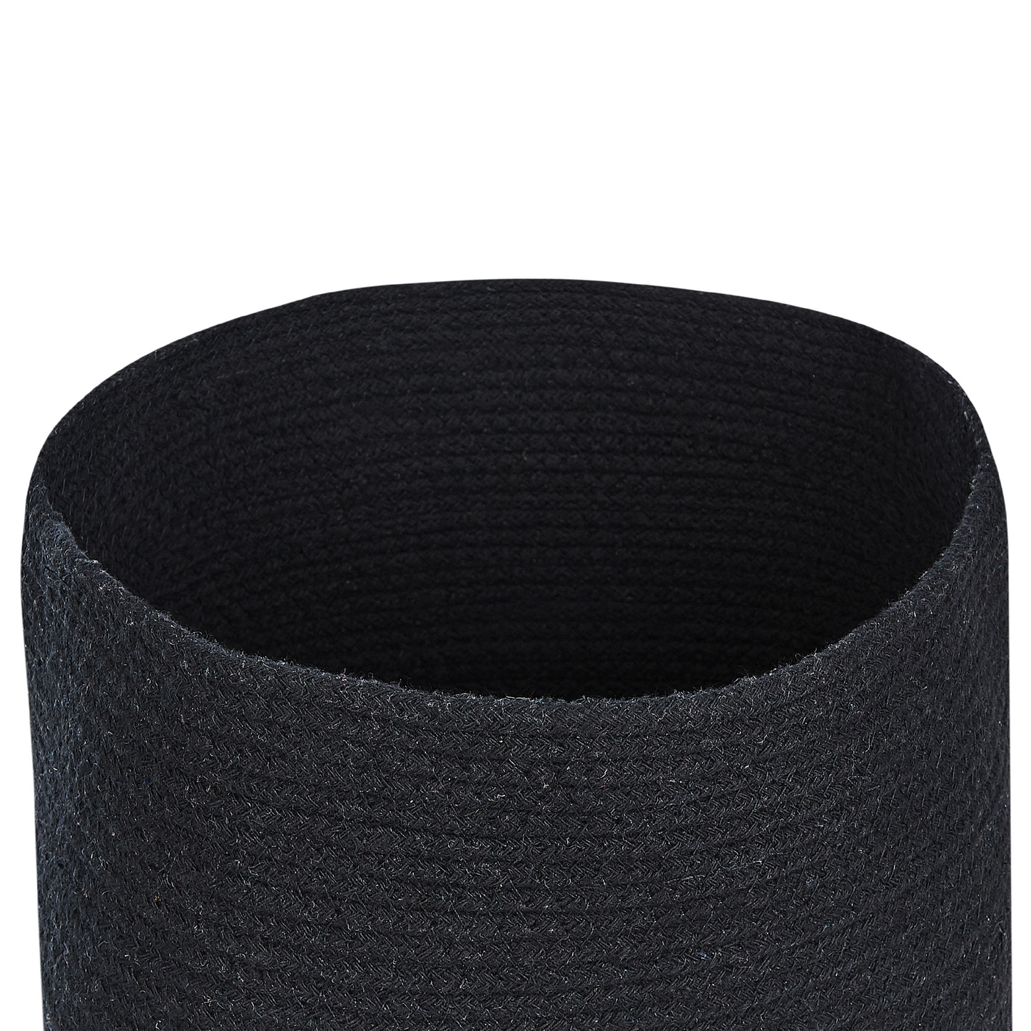 Black Cotton Storage Basket With Lid Laundry Bin For Boho Home Organization