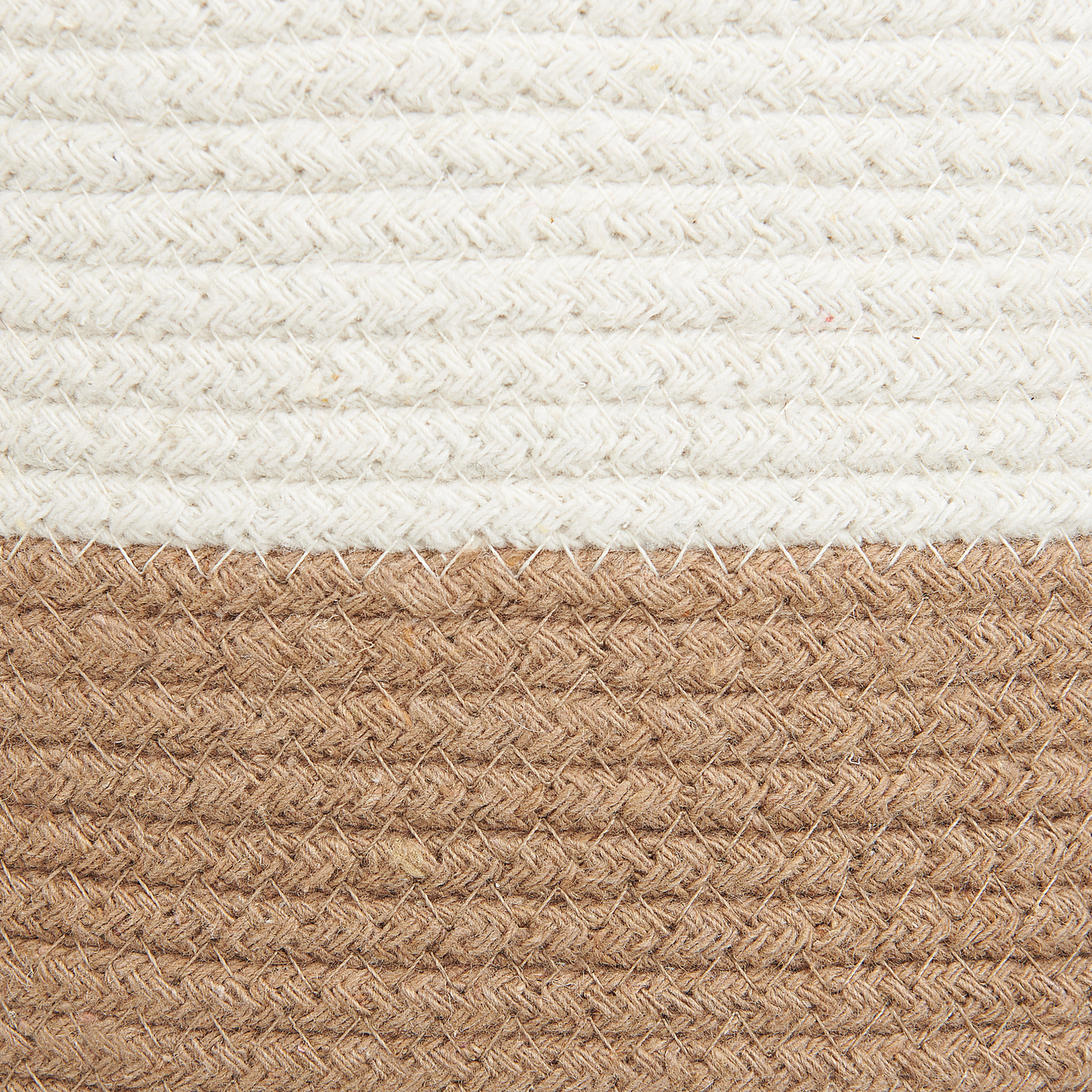 Storage Basket Braided Beige White Hamper