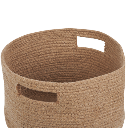 Everhome Braided Cotton Storage Baskets Set Of 2 Beige Laundry Hamper Toy Bin With Handles