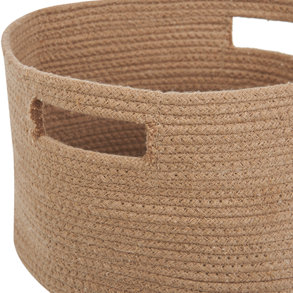Everhome Braided Cotton Storage Baskets Set Of 2 Beige Laundry Hamper Toy Bin With Handles