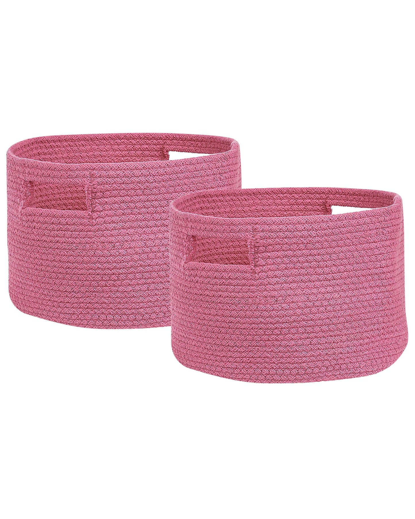 Pink Braided Storage Baskets Set of 2