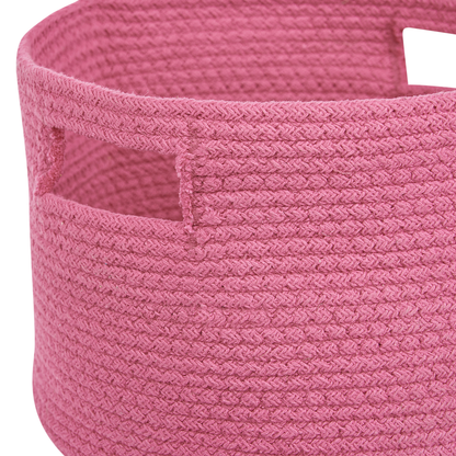 Pink Braided Storage Baskets Set of 2