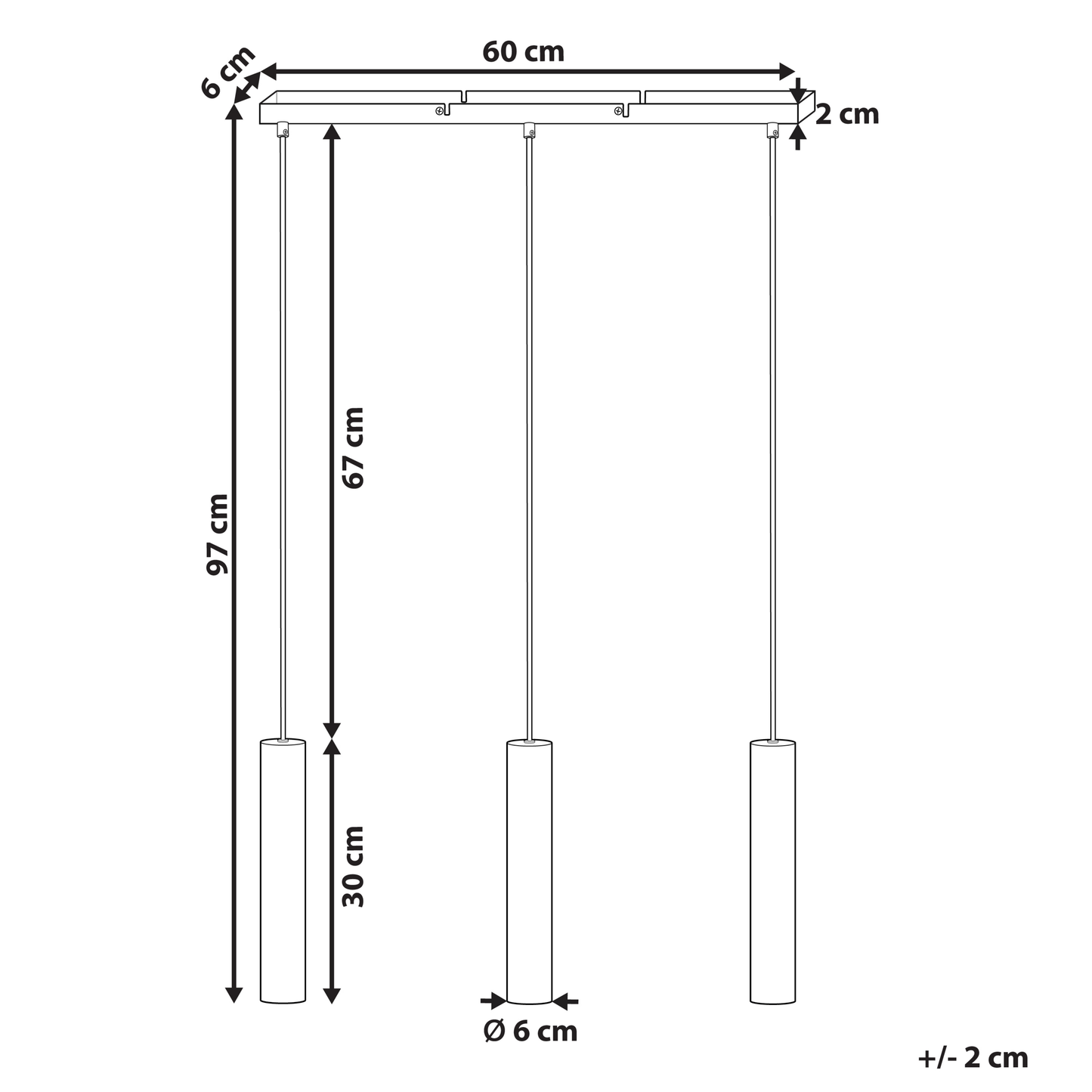 Brass Lighting Hanging Lamp 100cm 3 Light Modern Pendant