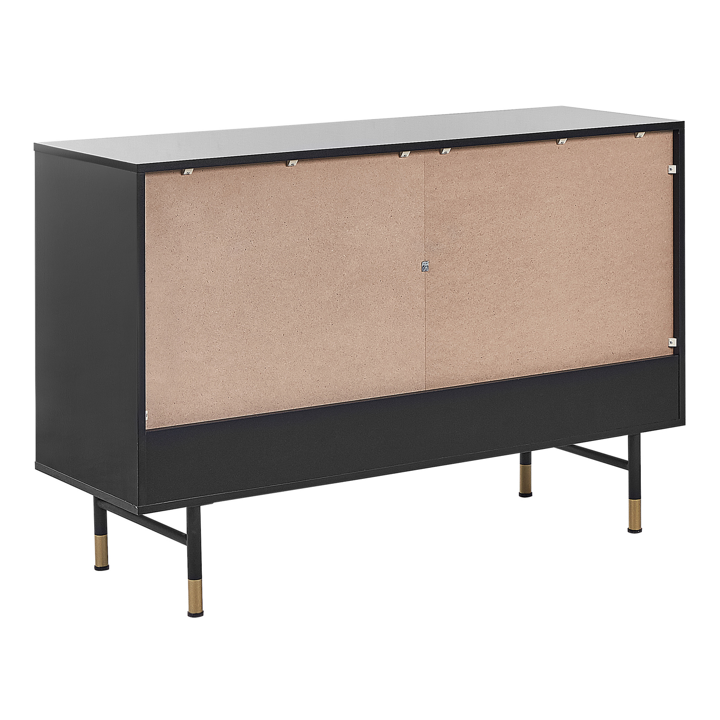 Brand Sideboard Black MDF Two Door Cabinet With Gold Legs