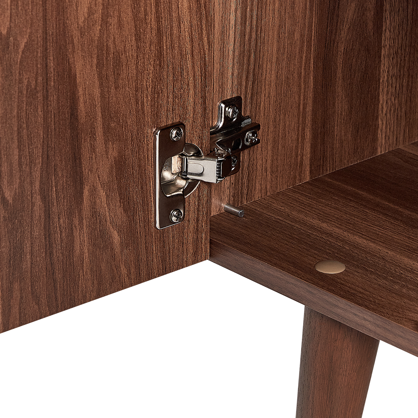 Dark Brown TV Stand For 70 Inch TVs With 2 Cabinets
