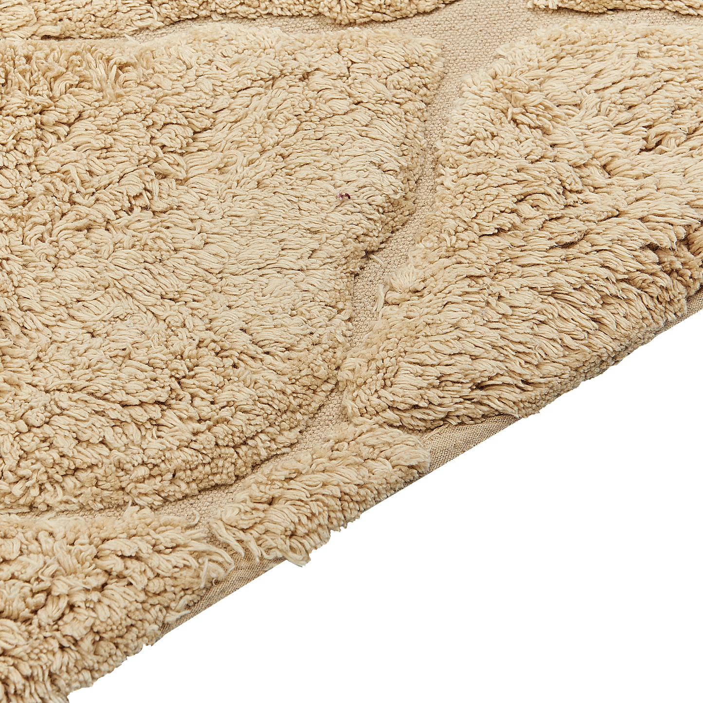 Hand Tufted Cotton Area Rug 160 x 230 Beige Geometric Tassels