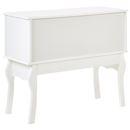 LuxeHome White MDF Console Table 91x35x75 cm 3 Drawers Retro Design