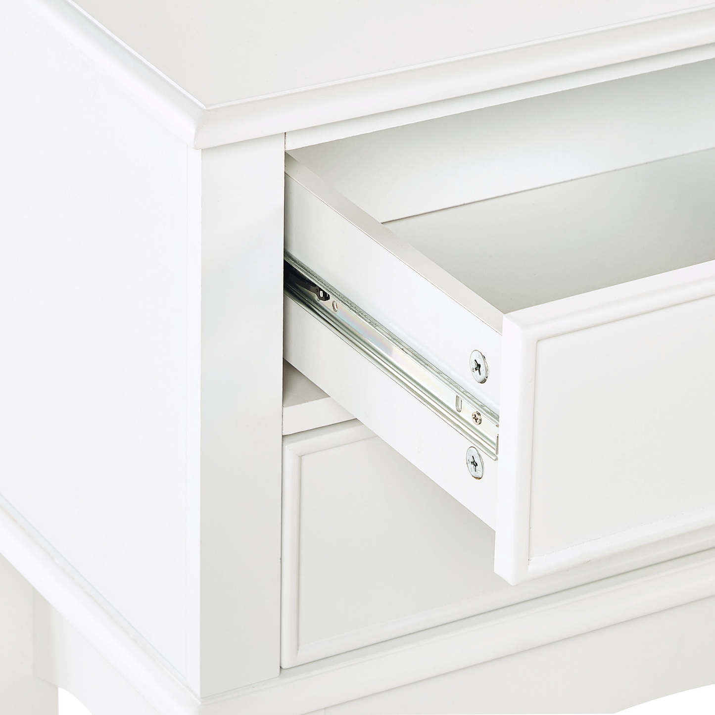 LuxeHome White MDF Console Table 91x35x75 cm 3 Drawers Retro Design