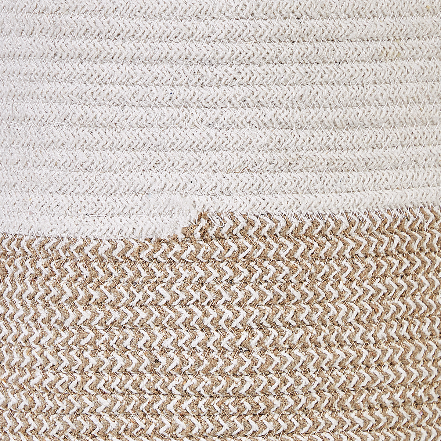 Cotton Woven Storage Baskets Set Of 2 Beige White