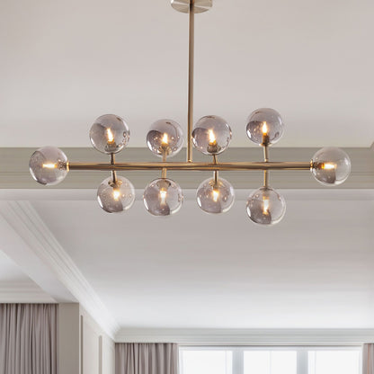 Glamora Pendant Lamp 10-Light Silver Glass Modern Ceiling Light