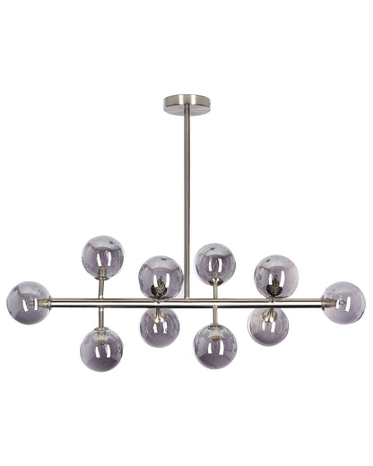 Glamora Pendant Lamp 10-Light Silver Glass Modern Ceiling Light