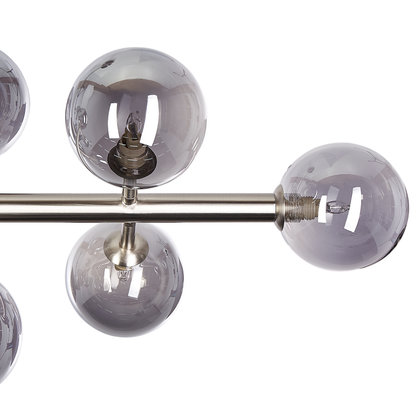 Glamora Pendant Lamp 10-Light Silver Glass Modern Ceiling Light