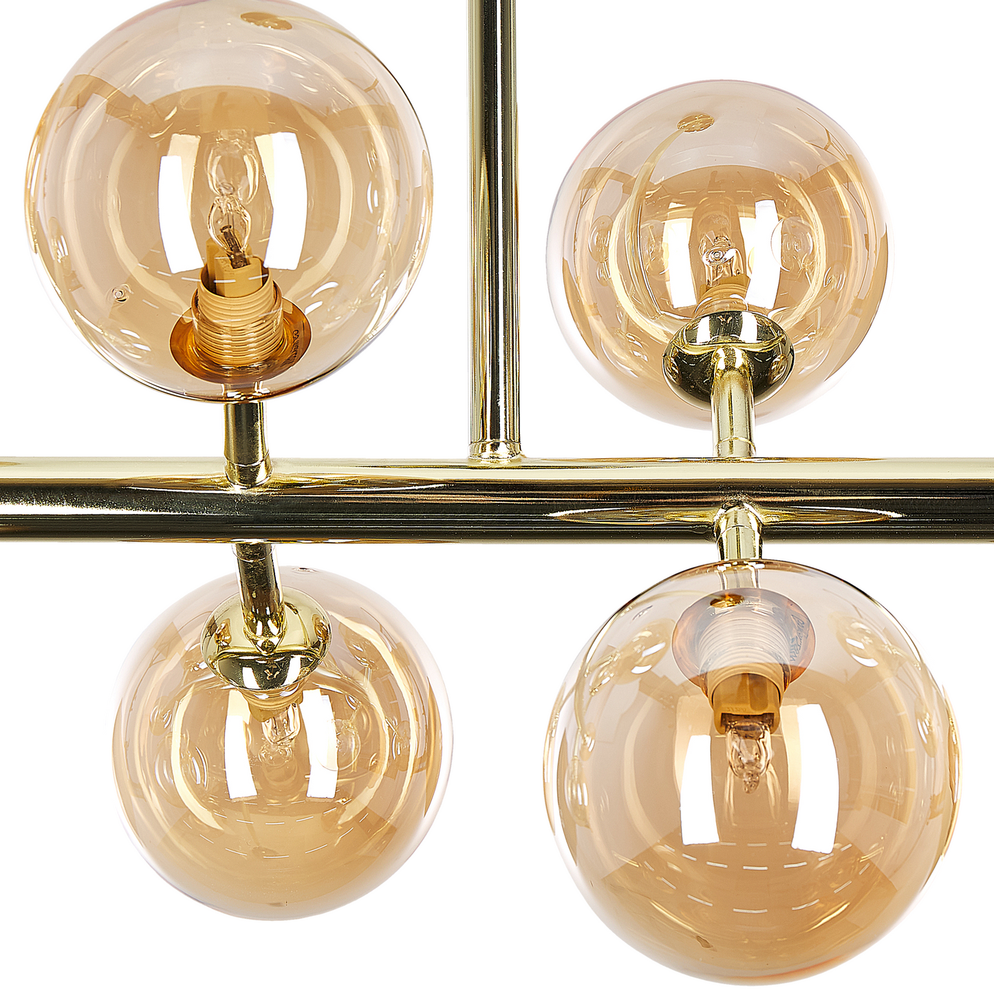 Lighting Pendant Lamp Gold Steel And Glass 10 Lights Modern Ceiling Light