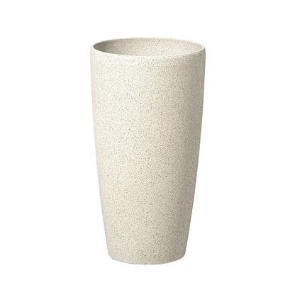 Beige Stone Plant Pots Set 2 Tall Planters 42 x 23cm Minimalist