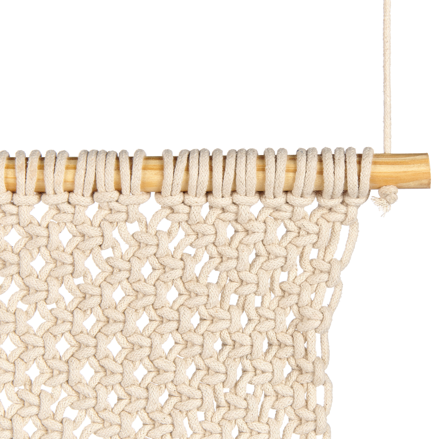 Macrame Wall Hanging Beige Cotton Handmade Boho Decor for Living Room and Bedroom