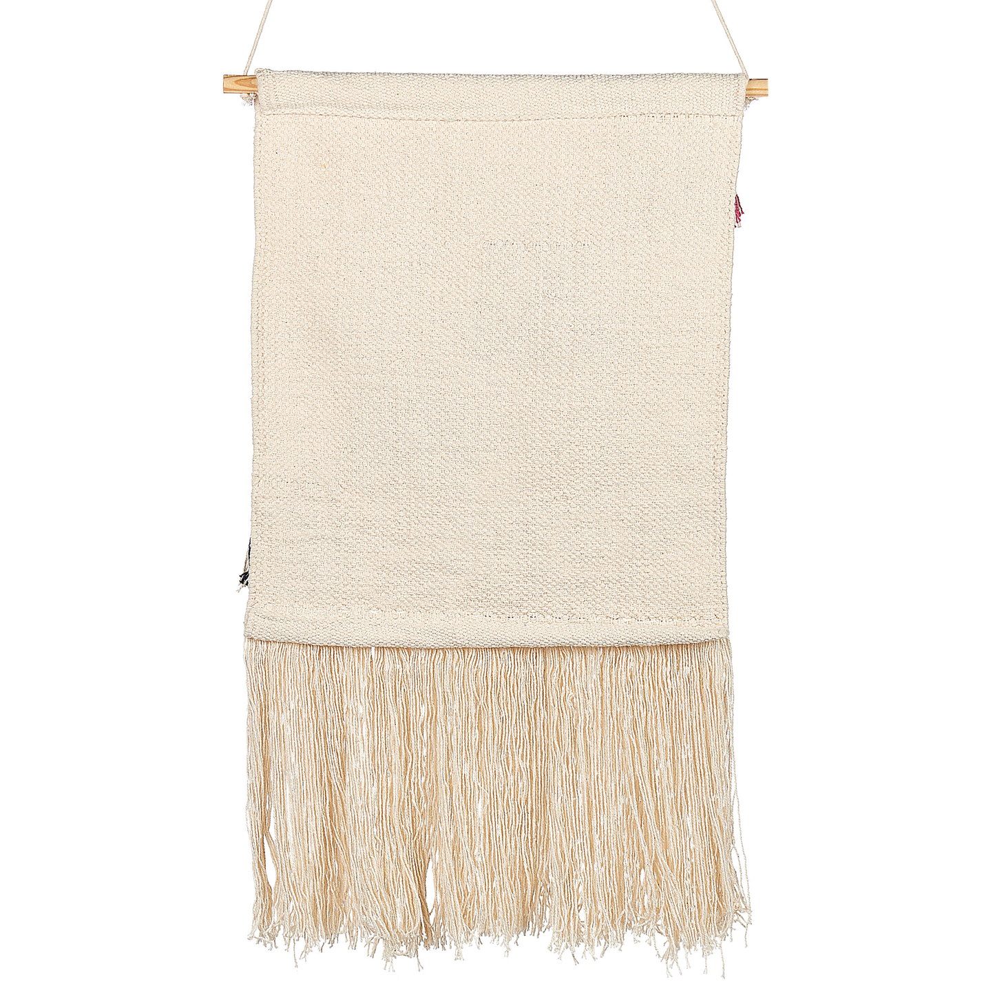 Handwoven Cotton Wall Hanging With Tassels Beige Boho Decor For Living Room