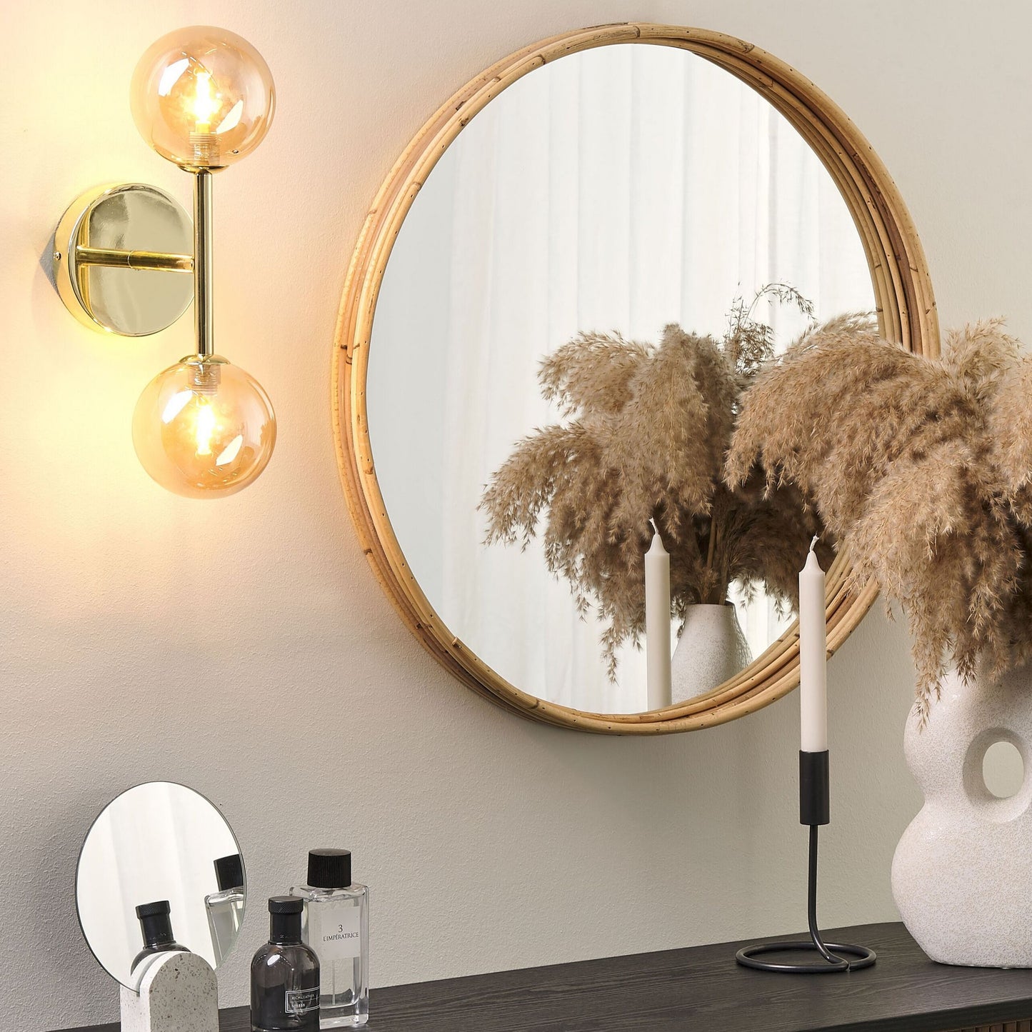 Wall Lamp Gold Steel Glass 2 Lights Modern Ceiling Light
