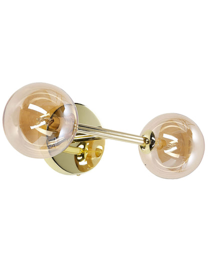 Wall Lamp Gold Steel Glass 2 Lights Modern Ceiling Light