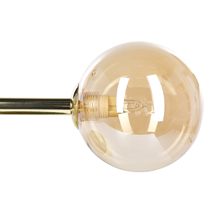 Wall Lamp Gold Steel Glass 2 Lights Modern Ceiling Light