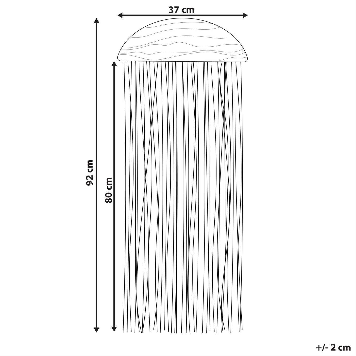 Poplar Wood Cotton Tassels Wall Hanging Decoration 37 x 4 x 92cm