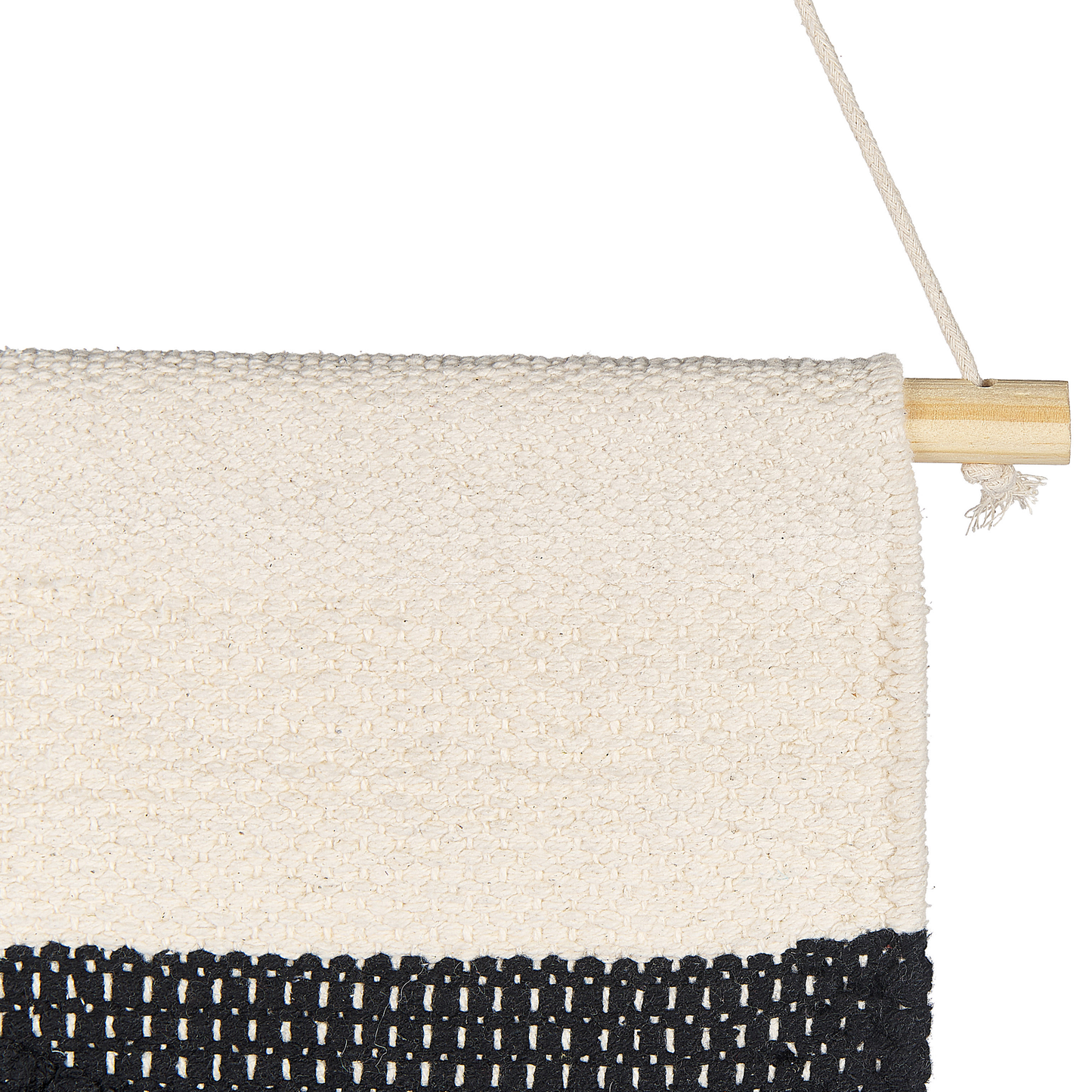 Wall Hanging Handwoven Beige Cotton With Tassels Geometric Pattern Boho Decor Living Room Bedroom