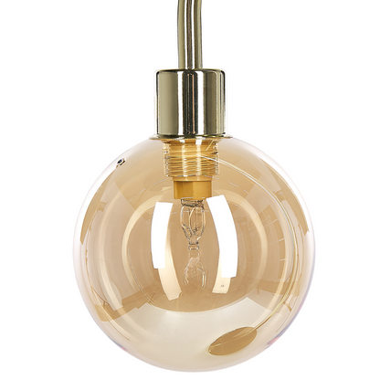 Table Lamp Gold Steel Glass Shade Modern Glam