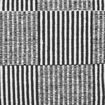 Pouffe Black White Striped Cotton With EPS Beads 40 x 40 x 40cm