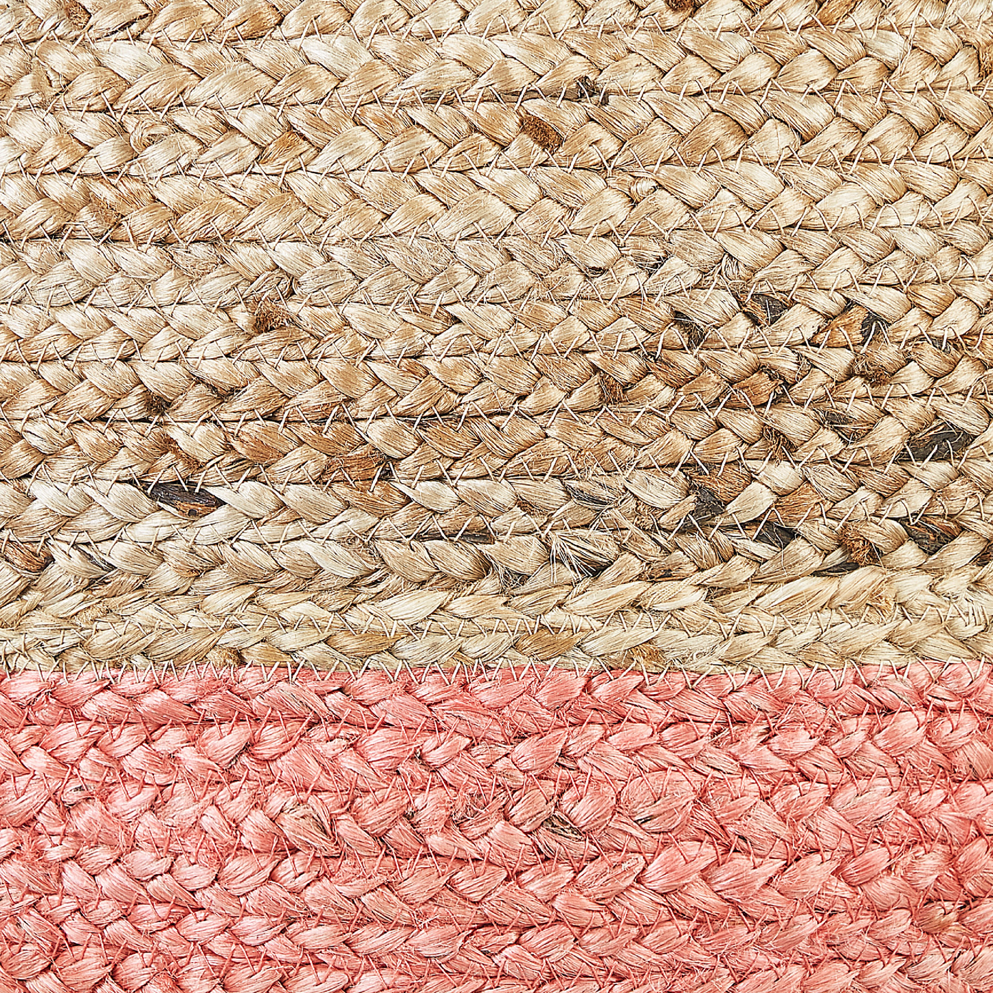 Pink Jute Pouffe EPS Beads 50 x 50 x 35cm Round Ottoman