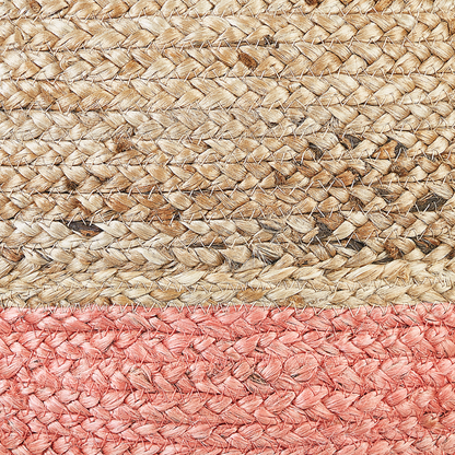 Pink Jute Pouffe EPS Beads 50 x 50 x 35cm Round Ottoman