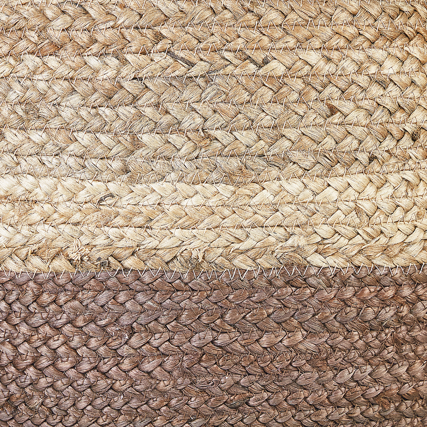 Round Pouffe Brown Jute With EPS Beads Filling 50 x 50 x 40cm Ottoman Boho Style