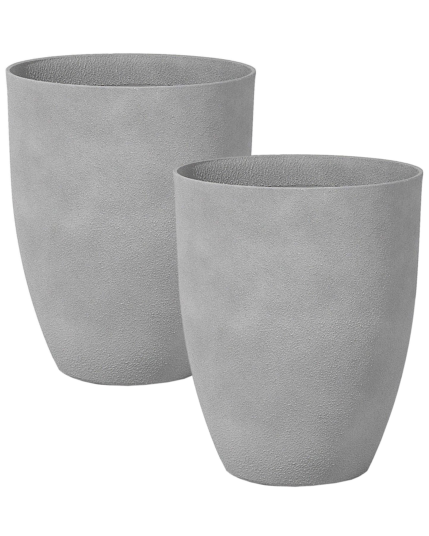 Grey Stone Polyresin Indoor Outdoor Planter Set Of 2 43 x 52