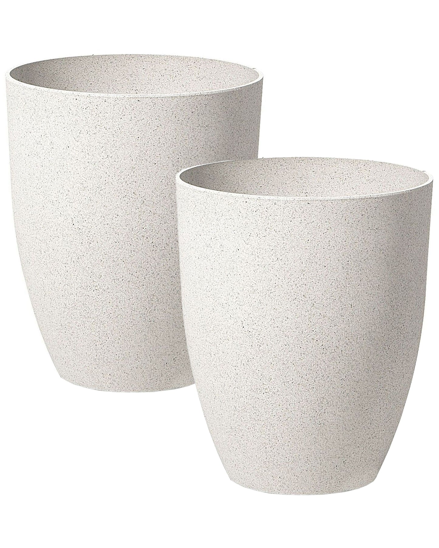 43 x 52 Off White Stone Polyresin Planter Set Of 2