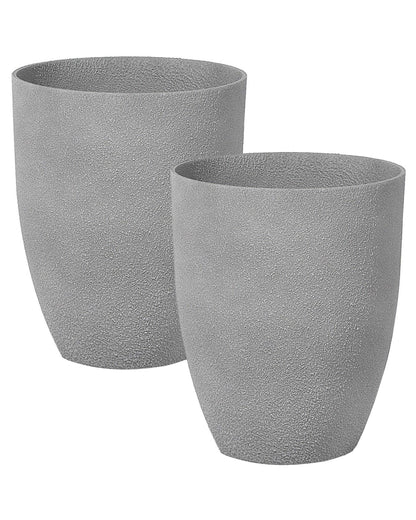 Stone Grey Polyresin Plant Pot 35 x 35 x 42cm Indoor Outdoor