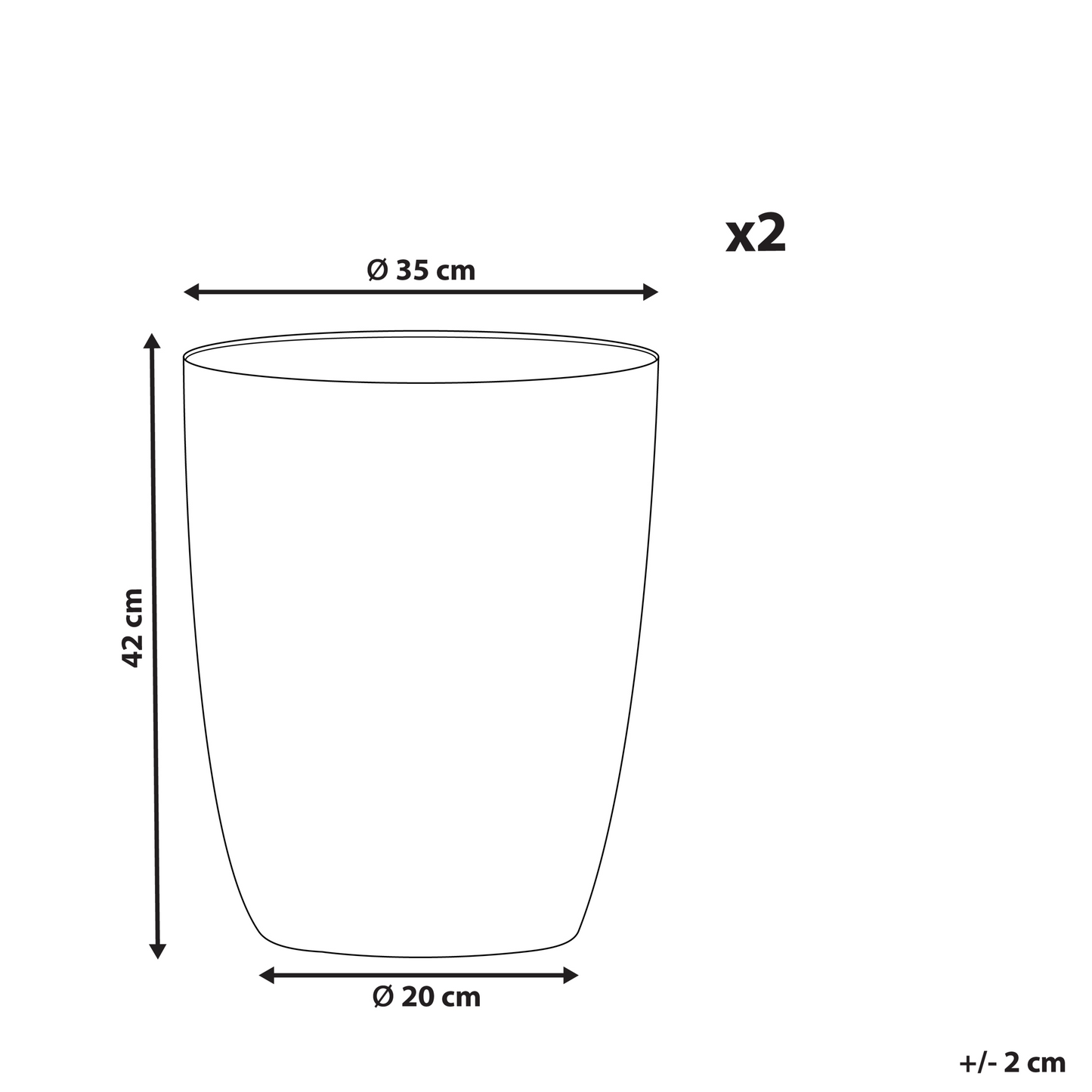 Stone Grey Polyresin Plant Pot 35 x 35 x 42cm Indoor Outdoor