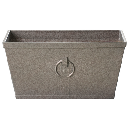 Grey Fibre Clay Planters Set Of 2 Rectangular 60 x 30cm All Weather Indoor Outdoor