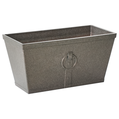 Grey Fibre Clay Planters Set Of 2 Rectangular 60 x 30cm All Weather Indoor Outdoor
