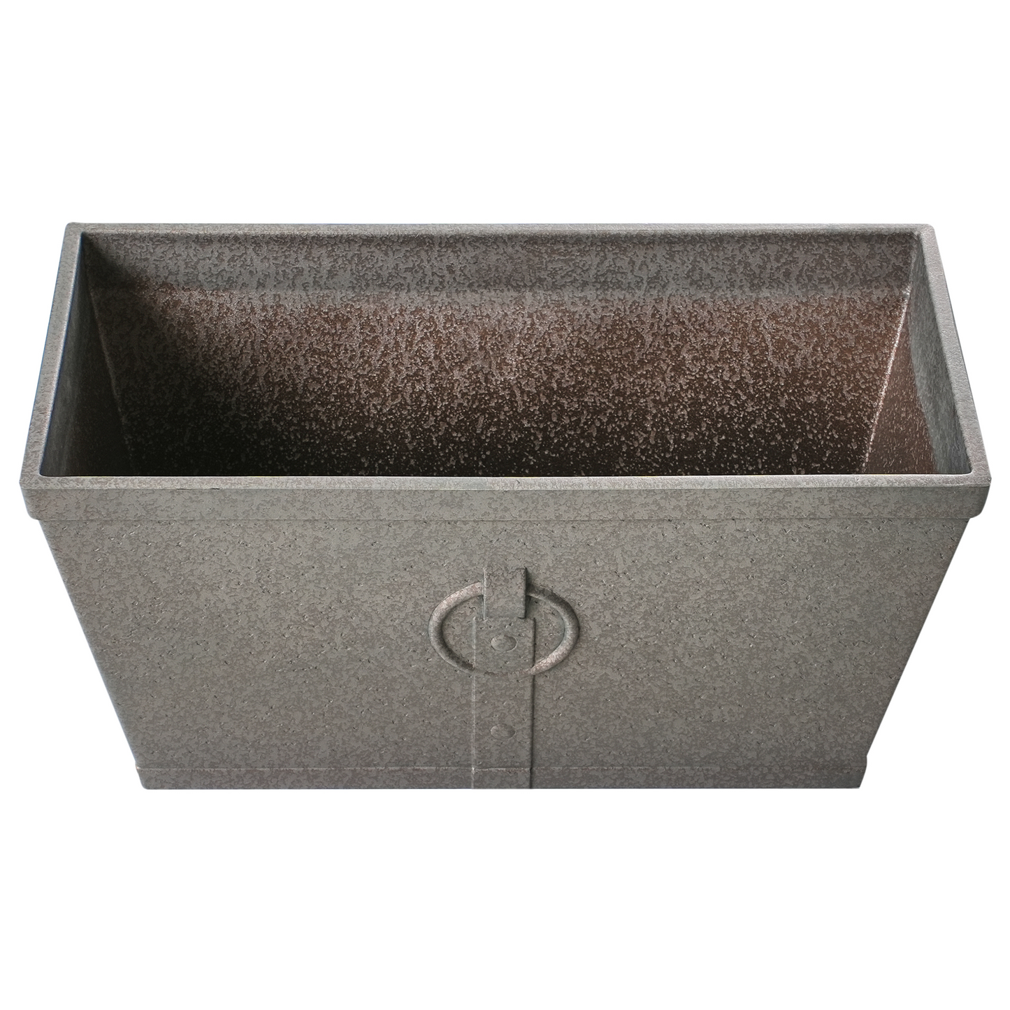Grey Fibre Clay Planters Set Of 2 Rectangular 60 x 30cm All Weather Indoor Outdoor