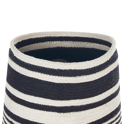 Luma Cotton Braided Storage Basket White Black Laundry Hamper