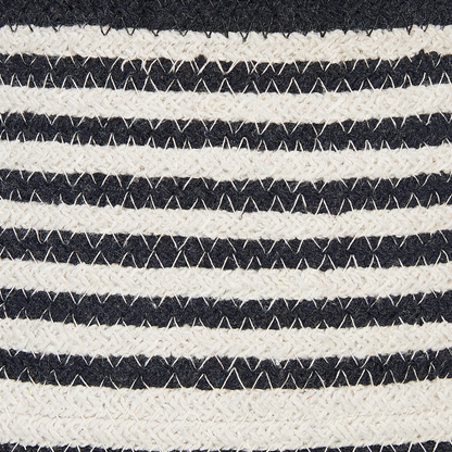 Luma Cotton Braided Storage Basket White Black Laundry Hamper
