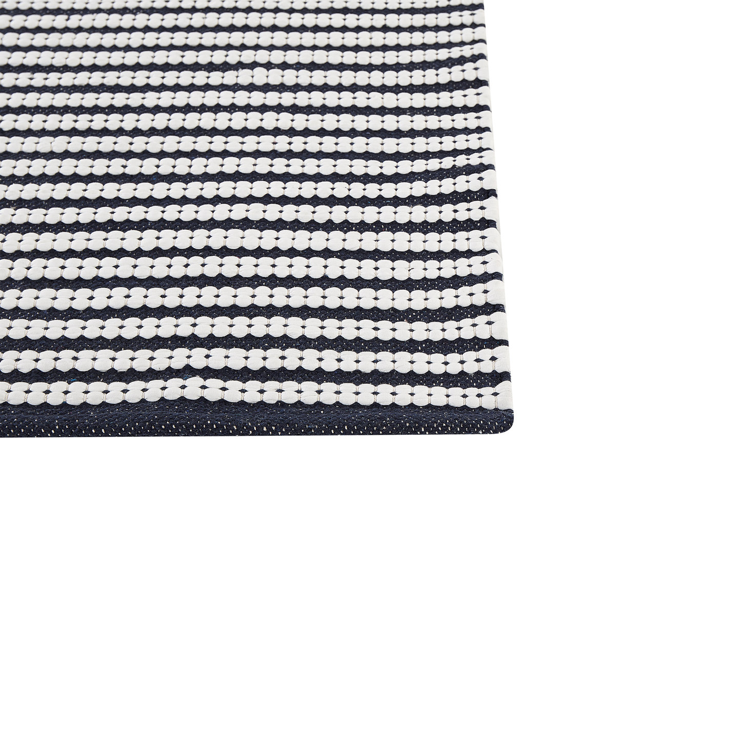 Area Rug White And Blue Cotton 80 X 150cm Rectangular Hand Woven Modern Design For Living Room