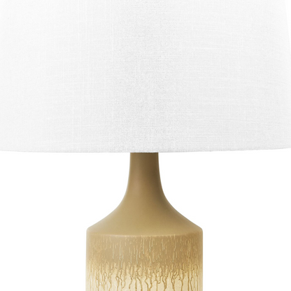 Table Lamp Beige Grey Ceramic Base Fabric Shade