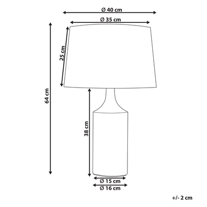 Table Lamp Beige Grey Ceramic Base Fabric Shade